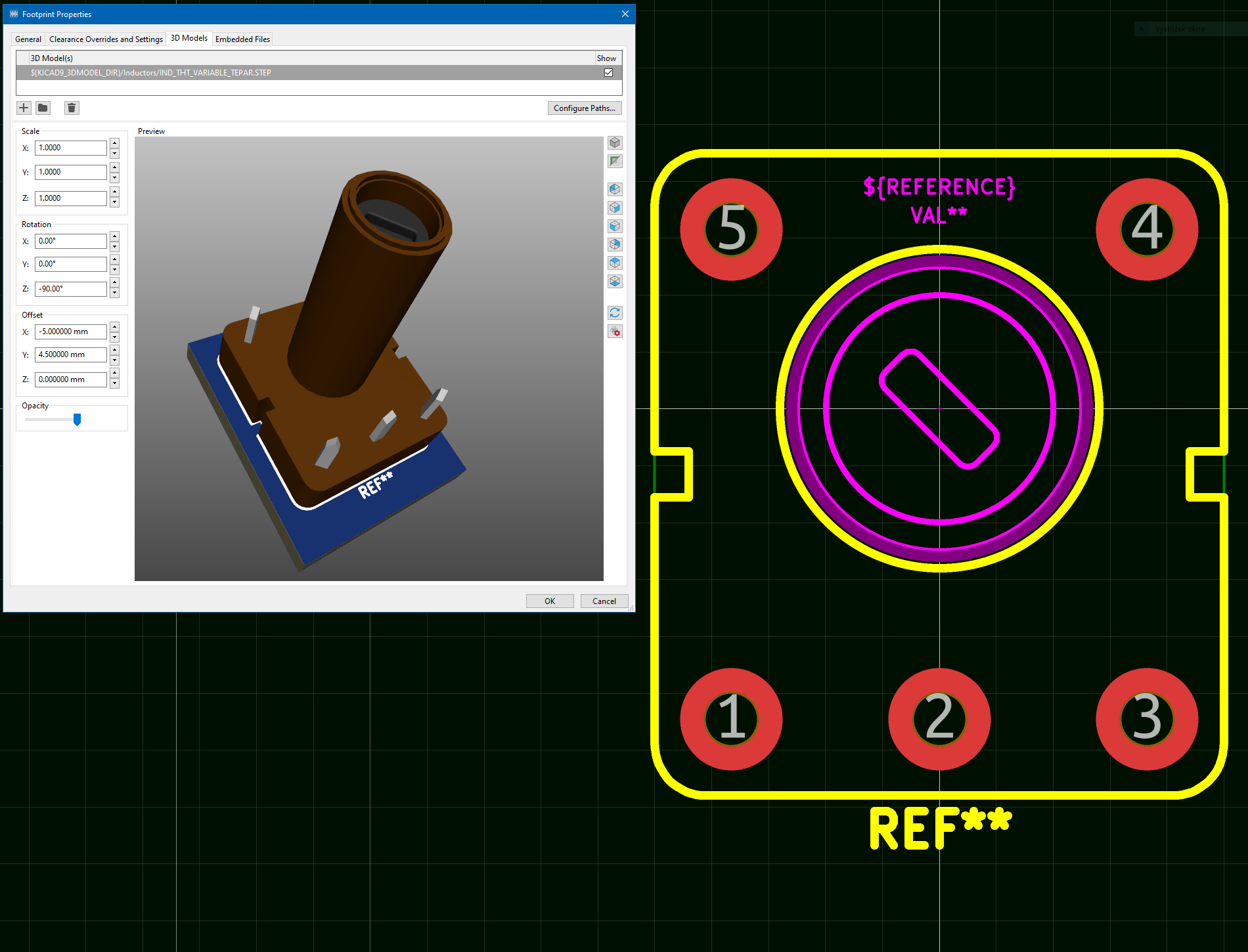 IND THT VARIABLE TEPAR KiCad FPED